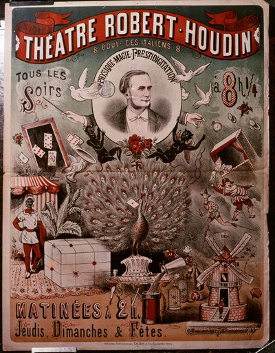 Teater Robert Houdin plakat, ca. 1860-75 (plakat) af Unknown artist