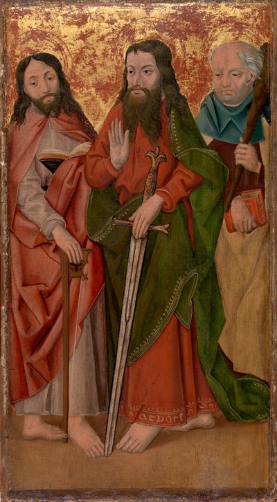Tre apostle, midterste med sværd af Unknown artist