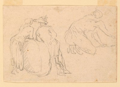 Tre figurstudier af Unknown artist