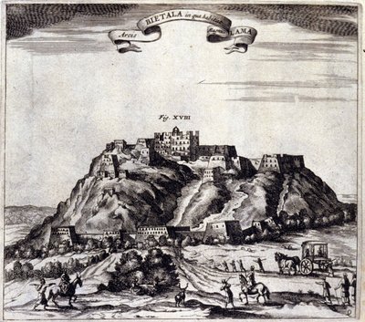 Tibet. Udsigt over Pothala, palads eller Dalai Lama i Lhasa. “De China Monumenta” af Athanasius Kircher (1601 - 1680), jesuit, orientalist og tysk lærd, Amsterdam 1667. af Unknown artist