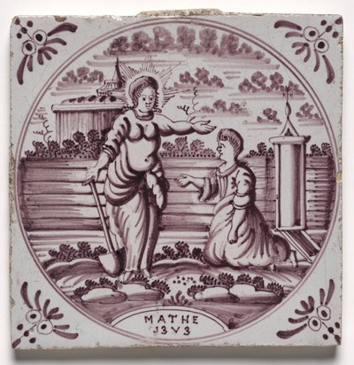 Flise - Scene fra Det Gamle Testamente af Unknown artist