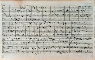Titelside af musikpartitur af The Art of the Fugue, the last and ufuldstændige fuga, af Johann Sebastian Bach af Unknown artist