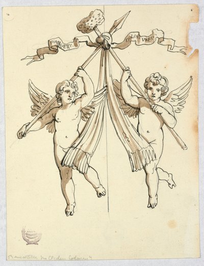 To engle med lanse og hellig svamp af Unknown artist