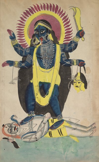 To aspekter af Kali: Kali danser på Shiva af Unknown artist
