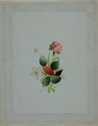 Valentin uden titel (lyserøde og hvide blomster) af Unknown artist