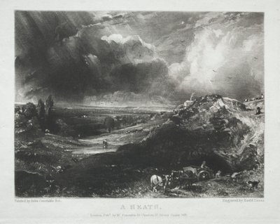 Forskellige emner af landskab, karakteristisk for engelsk sceneri fra billeder malet af John Constable, R.A.: A Heath af Unknown artist