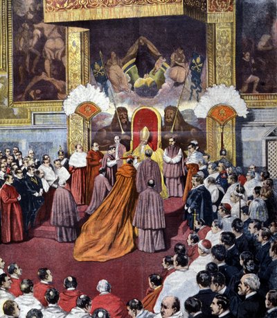 Vatikanets konsistorie ledet af pave Leo XIII af Unknown artist