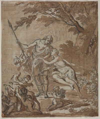 Venus og Adonis af Unknown artist