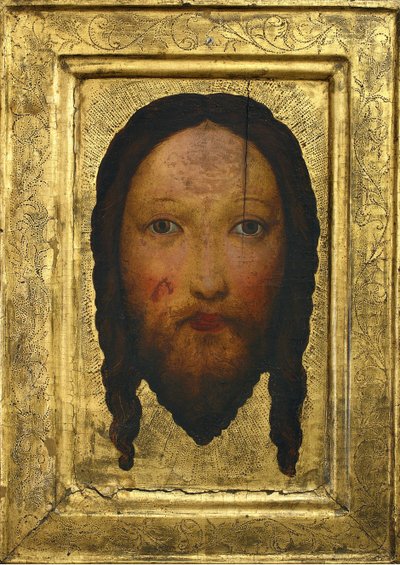 Vera-ikon (eller Kristi hoved) - Anonym. Tempera på panel, størrelse: 44,7x32,2, ca 1400, Muzeum Narodowe, Warszawa af Unknown artist