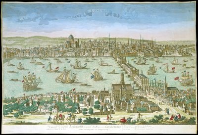 Udsigt over London i begyndelsen af det 18. århundrede. af Unknown artist