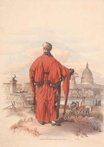 Udsigt over St. Pauls på den anden side af floden med Gowned Figur i forgrunden af Unknown artist