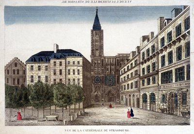 Udsigt over Strasbourg-katedralen i det 18. århundrede. af Unknown artist