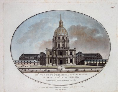 Udsigt over Hotel Royal des Invalides - gravering af Unknown artist