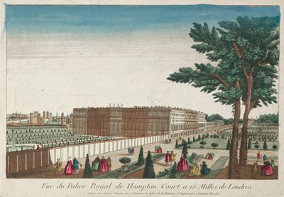 Udsigt over det kongelige palads i Hampton Court af Unknown artist