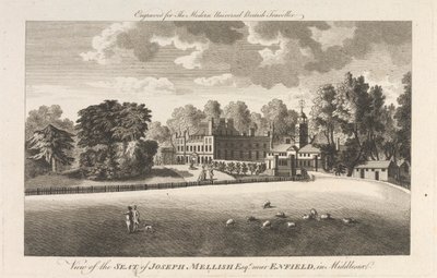 Udsigt over Joseph Mellishs sæde, Esquire nær Enfield i Middlesex, ydre forstad - nord af Unknown artist