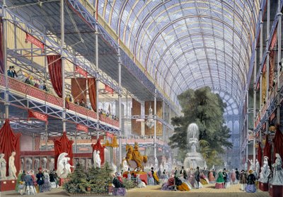 Udsigt over verdensudstillingen på Crystal Palace, bygget af Joseph Paxton til lejligheden, i 1851 i London af Unknown artist