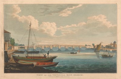 Udsigt over Vauxhall Iron Bridge af Unknown artist