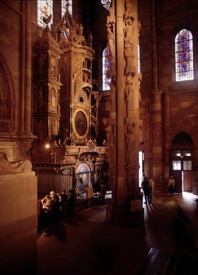 Udsigt over det astronomiske ur i katedralen i Strasbourg. Bas Rhin (67) af Unknown artist