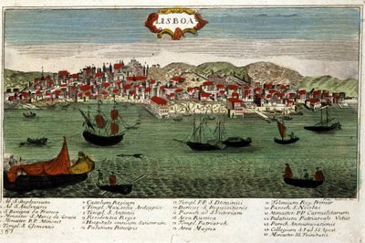 Udsigt over byen Lissabon i Portugal i slutningen af det 18. århundrede af Unknown artist