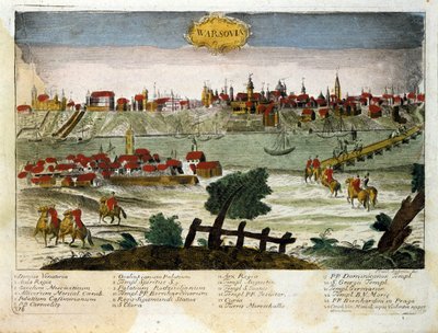 Udsigt over byen Warszawa i Polen. Slutningen af det 18. århundrede af Unknown artist