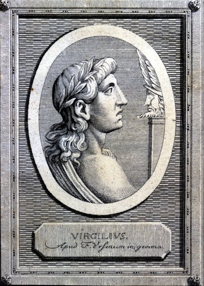 Virgil (70 - 19 f.Kr.), latinsk digter. 1700-tals stik. af Unknown artist