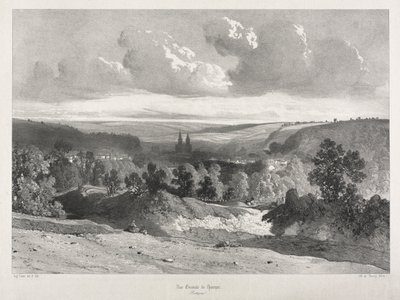 Maleriske og romantiske rejser i det gamle Frankrig. Bretagne: Oversigt over Quimper af Unknown artist
