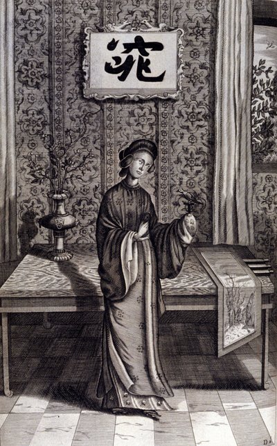 Kvinde af den kinesiske adel. "De China Monumenta" af Athanasius Kircher (1601 - 1680), jesuit, orientalist og tysk lærd, Amsterdam 1667. af Unknown artist