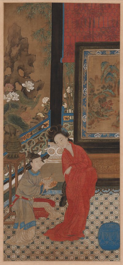 Yang Guifei forlader badet af Unknown artist