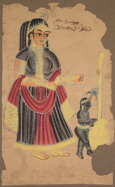 Yasoda og Krishna af Unknown artist