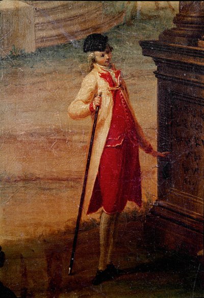 Ung mand af det venetianske aristokrati Detalje. Anonymt maleri. Galleria del 