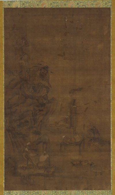 Zhong Kui tæmmer de fem pestilenser af Unknown artist