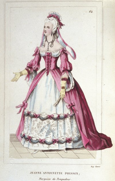 portræt af Jeanne-Antoinette Poisson, Marquise af Pompadour (kendt som Madame de Pompadour af Unknown artist