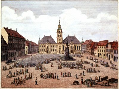 den offentlige plads i byen Mannheim (Tyskland). af Unknown artist