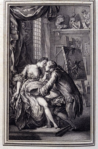 bordet- i "" Fortællinger og noveller på vers"" af Jean La Fontaine. 1762. af Unknown artist