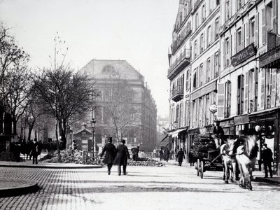 En rue de Paris med Ambigu-teatret (3. arrondissement) af Unknown photographer