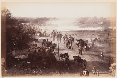 Bagage kolonne under Delhi Camp of Exercise, 1885 ca af Unknown
