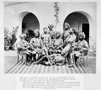 Britiske og indiske officerer fra Corps of Guides af Unknown photographer