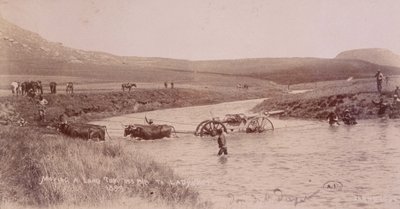 Kanon krydser en flod under Boerkrigen af Unknown photographer