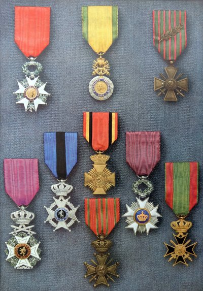 Franske og belgiske militærmedaljer af Unknown photographer