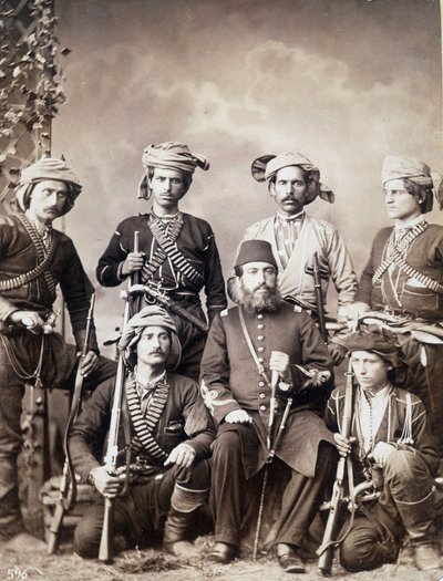 Georgian Warriors of Batum (eller Batumi) Byen Georgia, Adjariens hovedstad af Unknown photographer