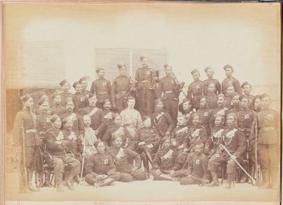 Gurkha underofficerer og riffelmand fra 4. Gorkha (riffel) regiment af Unknown photographer