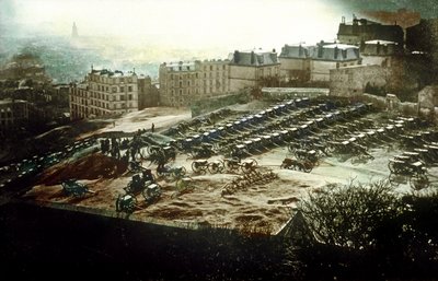I Montmartre udgør store regeringsvåben en trussel mod Paris 18. marts af Unknown photographer