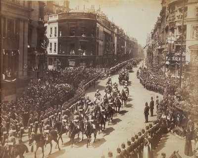 Indisk kavaleri paraderer under diamantjubilæet af Unknown photographer