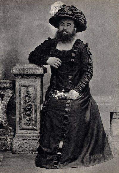 Les Monsters, la femme a skæg. Fotografi, slutningen af det 19. århundrede, Paris. Saml. Selva. af Unknown photographer