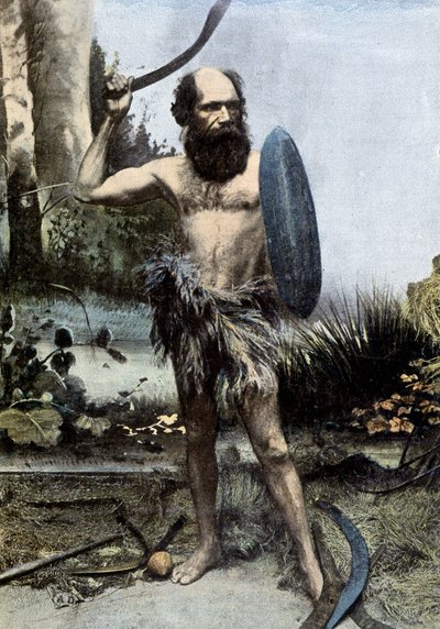 Native australske våben af en boomerang - autokrom af Unknown photographer