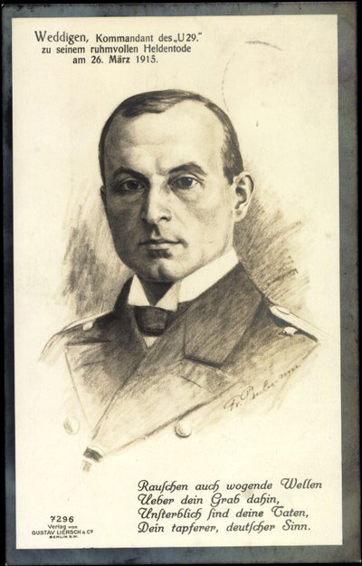 Passepartout-kunstner Otto Weddigen, U 29 af Unknown photographer