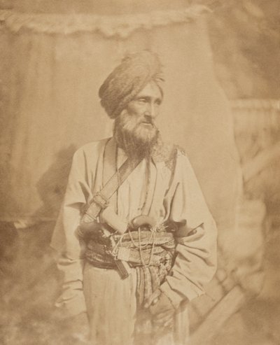 Pathan officer of the Punjab Irregular Cavalry, 1860 circadani af Unknown photographer