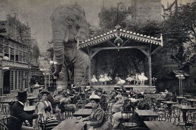 Populær livsscene ved Moulin Rouge i Paris. Fotografi, slutningen af det 19. århundrede, Paris. Saml. Selva. af Unknown photographer