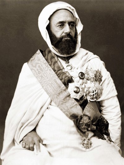 Portræt af Abd el-Kader omkring af Unknown photographer