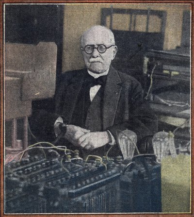 Portræt af Edouard Branly (1844-1940) physicist (Portræt af den franske opfinder og fysiker Edouard Branly) Fra "Le pelerin" maj 1934 Privat samling af Unknown photographer